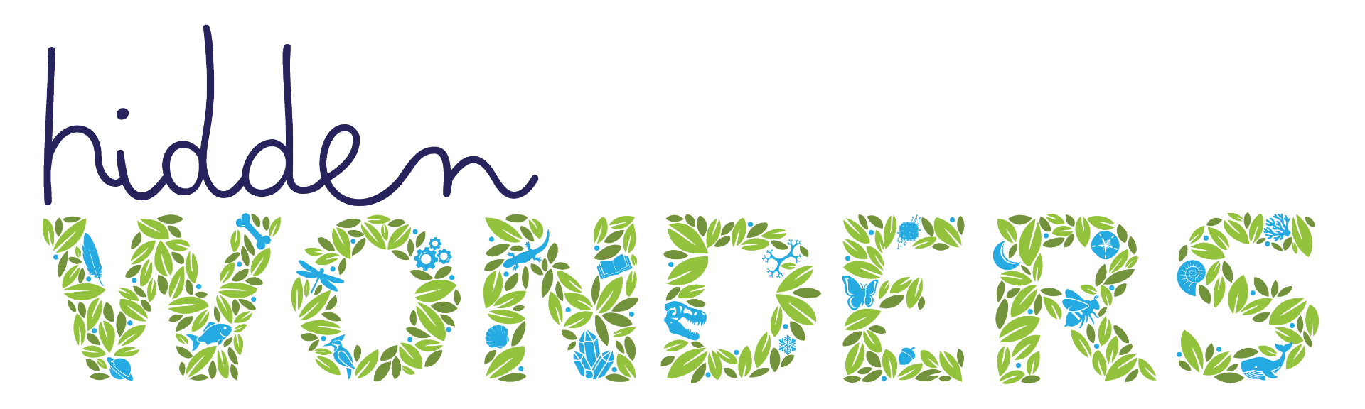 Hidden Wonders written in leafy text
